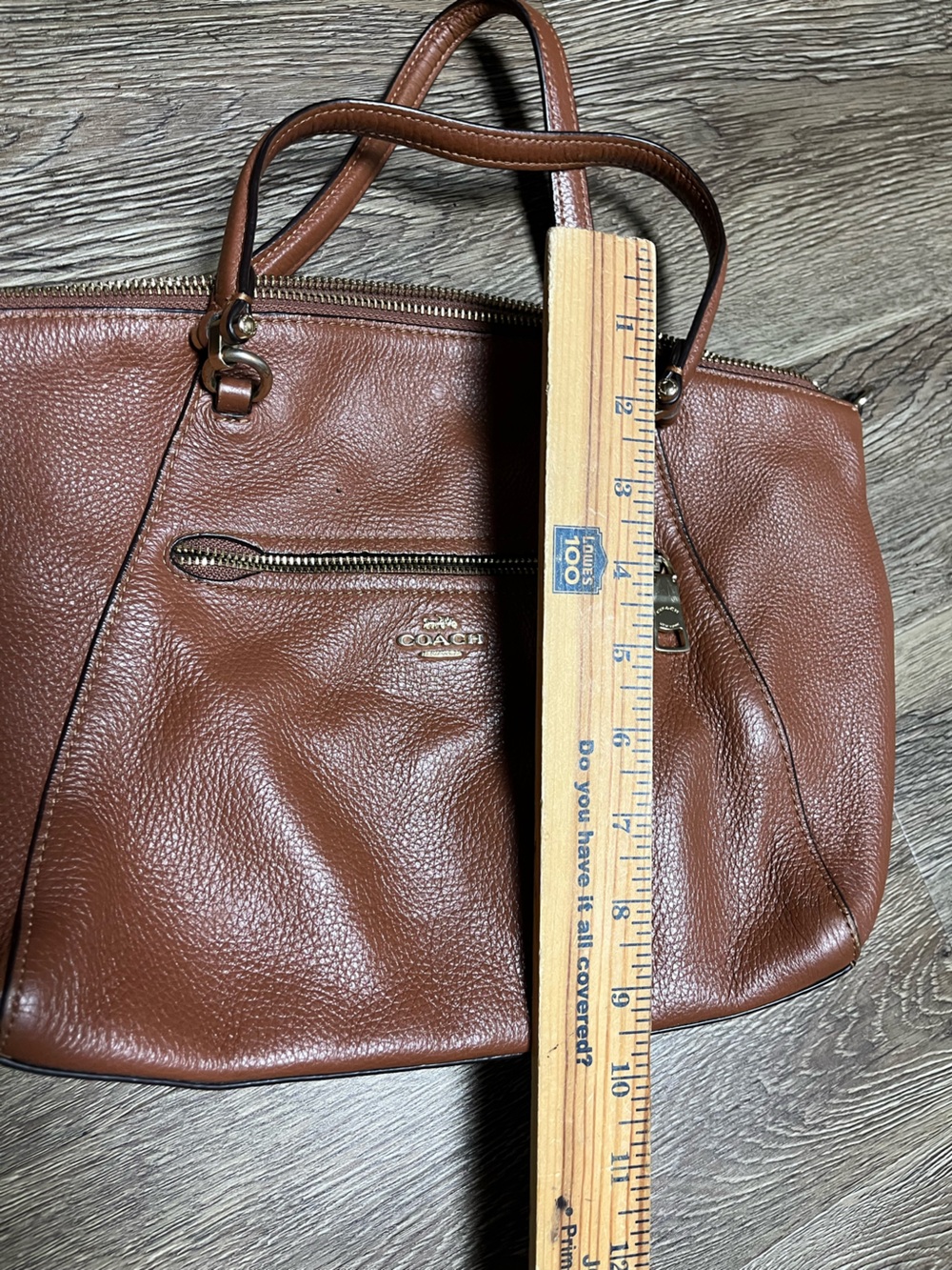 Coach Brown Pebbled Leather Shoulder Bag - Picture 4 of 6